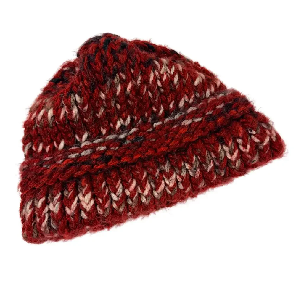 Journey 2167 Red Knitted Beanie Hat Soft Chunky Cozy Warm